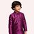 Roundfeet Boys Solid Pure Silk Kurta and Pyjama Set (Purple)