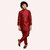 Roundfeet Boys Solid Pure Silk Kurta and Pyjama Set (Maroon)