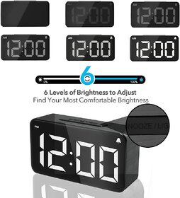 Digital Alarm Clock, Alarm Clock for Bedroom Digit Display Clock, Snooze Function, 6 Brightness Dimmer, USB Charged,Mode