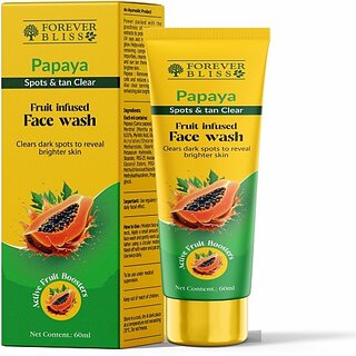                       Indo Himaliyans Papaya Spots and Tan Clear Fruit Infused face wash Pack of 1 Women All Skin Types Face Wash 60 ml                                              