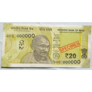                       twenty rupees specimen note unc condition                                              