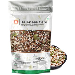                       Haleness Care Healthy Seeds  Pumpkin, Sesame, Flax, Chia  Sunflower Seeds  (250 Grams (Pack of 1), Healthy Mix Seeds)                                              