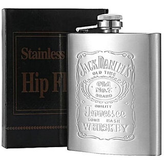                       STAR MAGIC 7oz JW Stainless Steel Hip Flask -1Pc  (Silver)                                              