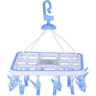                       Mannt 32 Laundry Clip Sock Dry Rack For Cloth, Towel, Underwear Plastic Clip Plastic Tie Hanger For Tie(multicolor)                                              