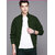 Clothster Men's Stylish Long Sleeve Solid Full Zip High Neck Bomber Jacket - Trendy Design with Pockets (Green)