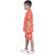 Kid Kupboard Cotton Boys T-Shirt and Short Set, Orange, Half-Sleeves, 8-9 Years KIDS6616
