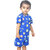 Kid Kupboard Cotton Baby Girls T-Shirt and Short Set, Blue, Half-Sleeves, 3-4 Years KIDS6626