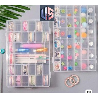                       15/24/36 Grids Clear Plastic Organizer Jewelry Storage Box with Adjustable Dividers, Transparent Organizer Box for Earri                                              