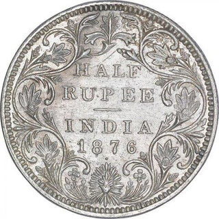                       half rupees 1876 unc condition                                              