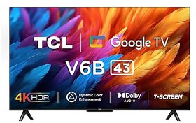 TCL 108 cm (43 inches) Metallic Bezel-Less Series 4K Ultra HD Smart LED Google TV 43V6B (Black)