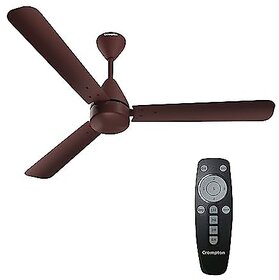 Crompton Energion Hyperjet 1200mm BLDC Ceiling Fan | Point Anywhere Remote Control | BEE 5 Star Rated Energy Efficient | Superior Air Delivery | Anti-Rust | 2 Year Manufacturer Warranty | Brown