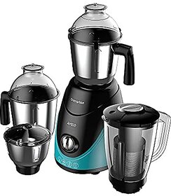 Crompton Ameo 750-Watt Mixer Grinder with MaxiGrind and Motor Vent-X Technology (3 Stainless Steel Jars and 1 Juicer Jar Black & Green) (AMEO-4JARS)