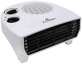 Zanibo | Since 1997 | 2000 Watt Portable Electric Room Fan Heater with 2 Heating Settings (1000/2000W) | Adjustable Thermostat Overheat Protection | Fast Heating for Office | 1-Year Warranty White