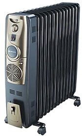 Bajaj Majesty OFR 13 Fin Plus 2900W Oil Filled Room Heater For Home|Easy Breathing*|DuraProtek Anti-leak fins|3-Yr Warranty By Bajaj|400W PTC Ceramic Fan Heater|3-Heat Setting 1000W/1500W/2500W|Black