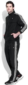 Men's Black Polyester Lycra Track suit