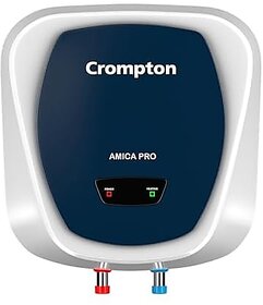 Crompton Amica Pro 15-L 5 Star Rated Storage Water Heater with Superior Glassline Coated Tank Powerful 2000W Heating Element Rust Proof Plastic Body and Advanced 3 Level Safety (White and Blue)