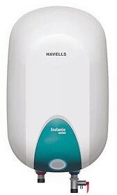 Havells Instanio Prime 25 Litre Storage Water Heater | Color Changing LED Ring Indicator Feroglas Coated Tank | Warra: 5 Year on Tank Protective Anode Rod Heavy Duty Heating Element | (White Blue)