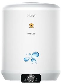 Haier Precis 15 Litre 5 Star Rated Storage Wall Mount Water Heater With Pipe Free Installation Abs Body Temperature Control Shock Proof Glasslined Tank|8 Safety Levels|Suitable High Rise Building