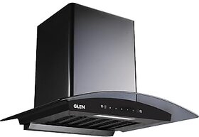 GLEN 60 cm 1200m3/hr Auto-Clean Filterless Curved Glass Kitchen Chimney With Motion Sensor+Touch Controls (Senza Black)