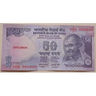                       fifty rupees specimen note  unc conditon                                              