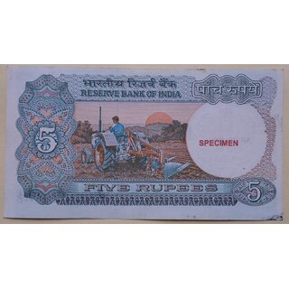                       five rupees specimen banknotes                                              