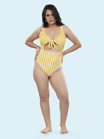 Bold & Bae Fashion Cut-Out Monokini In Dots And Stripes