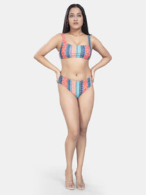 Bold  Bae Fashion Beachwear Scoop Neck Bikini Set In Vibrant Print