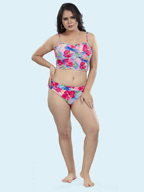 Bold & Bae Fashion Beachwear Scoop Neck Bikini Set In Vibrant Print