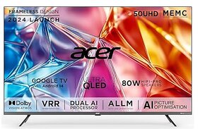 Acer 126 cm (50 inches) Super Series 4K Ultra HD Smart QLED Google TV AR50QDXGU2875AT (Black) 2024 Model