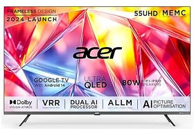 Acer 139 cm (55 inches) Super Series 4K Ultra HD Smart QLED Google TV AR55QDXGU2875AT (Black) 2024 Model