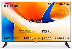 Acer 80 cm (32 inches) I Pro Series HD Ready Smart LED Google TV AR32HDIGU2841AT (Black)