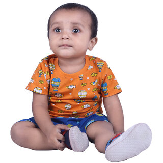 Kid Kupboard Cotton Baby Boys T-Shirt and Short Set, Multicolor, Half-Sleeves, 3-4 Years KIDS6677 Kid Kupboard Cotton Baby Boys T-Shirt and Short Set, Multicolor, Half-Sleeves, 3-4 Years KIDS6677
