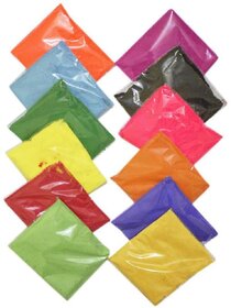 (Pack of 12) Multicolor Rangoli Powder - Vibrant Decorative Colors for Festivals and Celebrations
