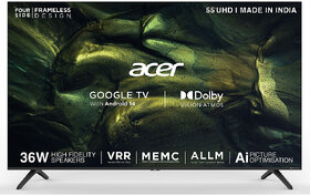 Acer L Series 109 cm (43 inches) 4K Ultra HD Smart LED Google TV, AR43UDLGU2875AT, Black, 2024 Model