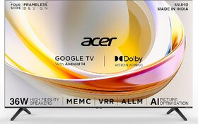 Acer 164 cm (65 inches) L Series 4K Ultra HD Smart Google TV AR65UDLGU2875AT (Black)