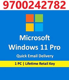 Windows 11 Pro Genuine Retail Key Instant Delivery with Lifetime Validity CALL 9700242782