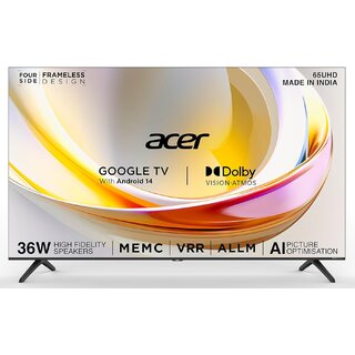                       Acer 164 cm (65 inches) L Series 4K Ultra HD Smart Google TV AR65UDLGU2875AT (Black)                                              