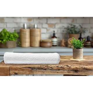 Homeberry Cotton Solid Face Towel 451-500 GSM ( Pack of 1 ) - White