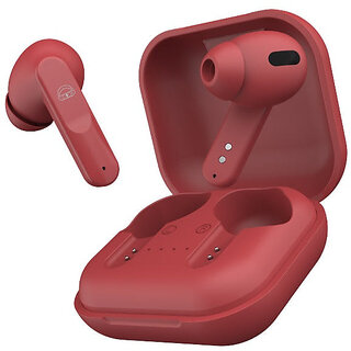                       EKKO Earbeats T04 TWS: ENC Call Noise Cancellation, 50H Playtime, 10MM Driver, Twin Connect, Type-C Fast Charging, Siri & Google Assistant (Red)                                              