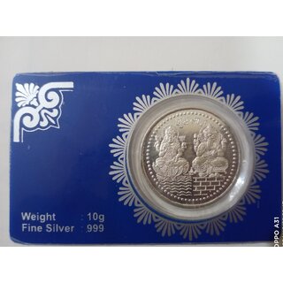 Laxmi Ganesh Silver Coin 10 Gms. Laxmi Ganesh Silver Coin 10 Gms.