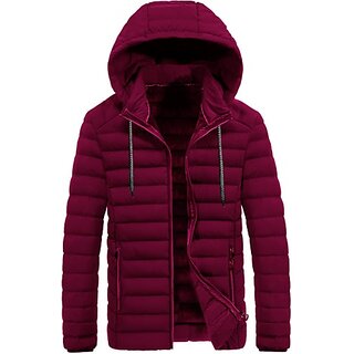 Buy Fashlook Puffer Solid Full Sleeve Maroon Jacket for Mens Online Get 67 Off