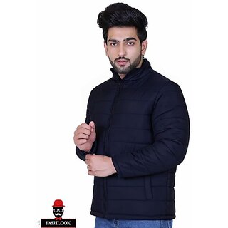                       Fashlook Bomber Solid Full Sleeve Dark Blue Jacket for Mens                                              