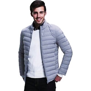                       Fashlook Fluffy Solid Full Sleeve Grey Jacket for Men  Warm, Comfortable, and Stylish Winter Outerwear                                              