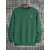 Fashlook Mens Green Solid Round Neck Full Sleeve Sweatshirt
