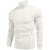Fashlook Mens White Self Design Round Neck Full Sleeve Sweatshirt