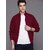 Fashlook Bomber Solid Full Sleeve Maroon Jacket for Mens