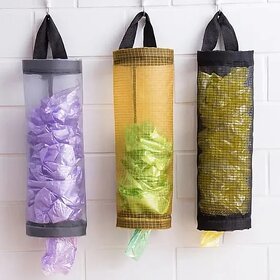 Plastic Bag Holder, Mesh Grocery Bag Holder Hanging Storage Bag Dispenser (pack of 1)