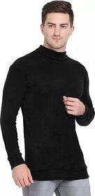 Fashlook Striped Full Sleeve Casual Black Sweaters For Mens