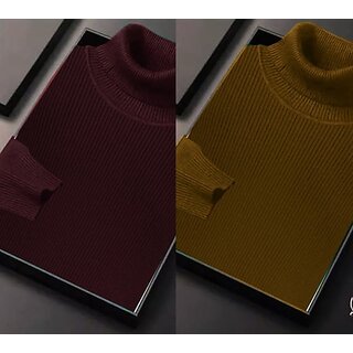 Fashlook Solid Full Sleeve Casual Multicolor Sweaters For Mens