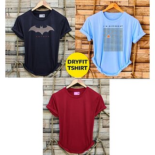                       Fashlook Printed Round Neck Polyester Casual Multicolor Half Sleeve T-Shirt For Mens (Pack of 3)                                              